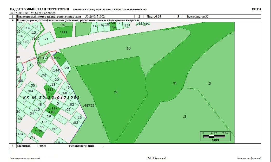 Кадастровый план участка в Зеленогорске