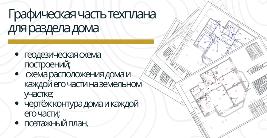 Графическая часть техплана Графическая часть техплана для раздела дома в Зеленогорске